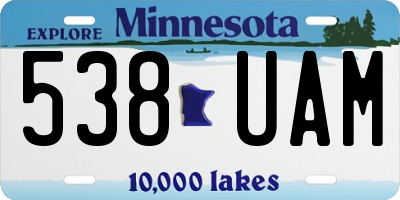 MN license plate 538UAM