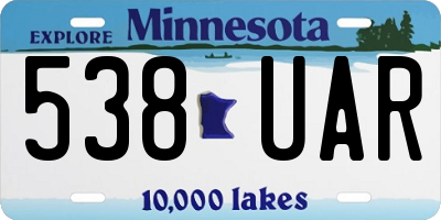 MN license plate 538UAR
