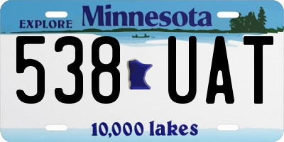 MN license plate 538UAT