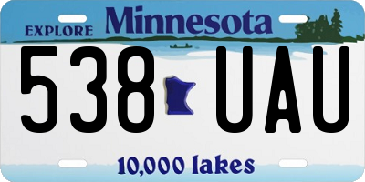 MN license plate 538UAU