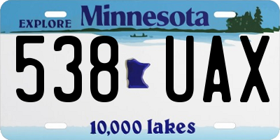 MN license plate 538UAX