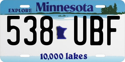 MN license plate 538UBF