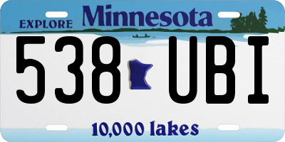 MN license plate 538UBI