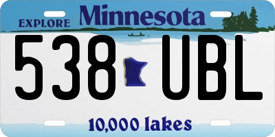 MN license plate 538UBL