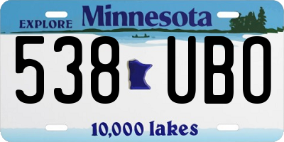 MN license plate 538UBO