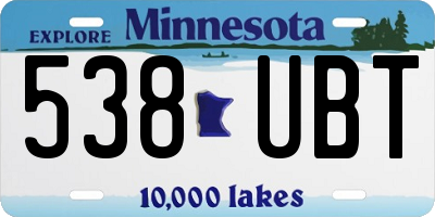 MN license plate 538UBT