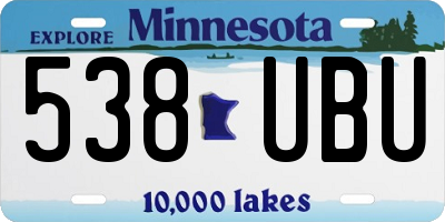 MN license plate 538UBU
