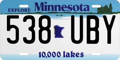 MN license plate 538UBY