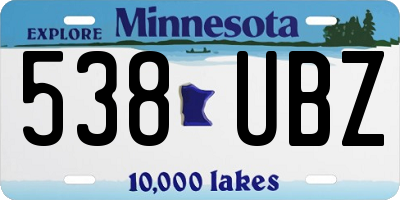 MN license plate 538UBZ