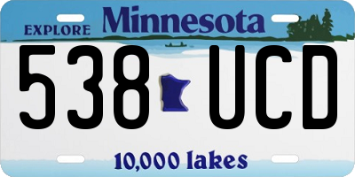 MN license plate 538UCD