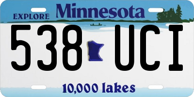 MN license plate 538UCI