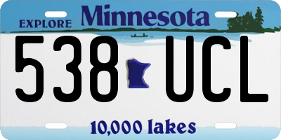 MN license plate 538UCL