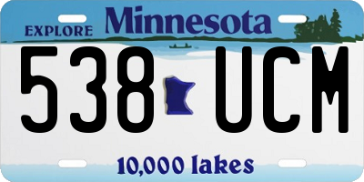 MN license plate 538UCM