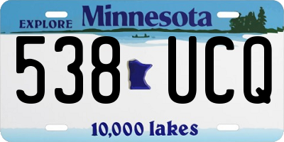 MN license plate 538UCQ