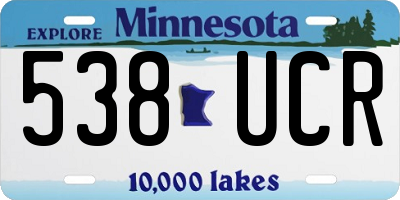 MN license plate 538UCR