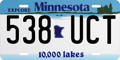 MN license plate 538UCT