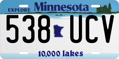 MN license plate 538UCV