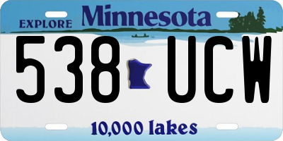 MN license plate 538UCW