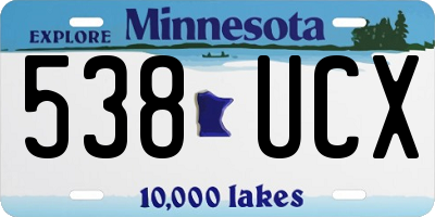 MN license plate 538UCX