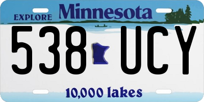 MN license plate 538UCY