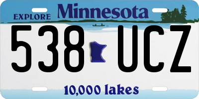 MN license plate 538UCZ
