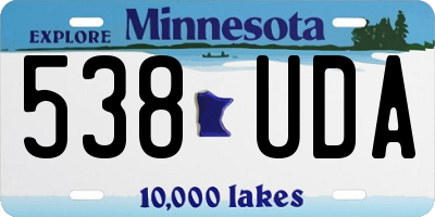 MN license plate 538UDA