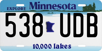MN license plate 538UDB