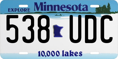 MN license plate 538UDC