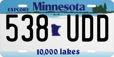 MN license plate 538UDD