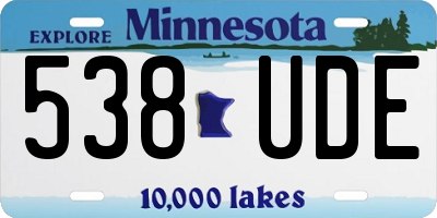 MN license plate 538UDE