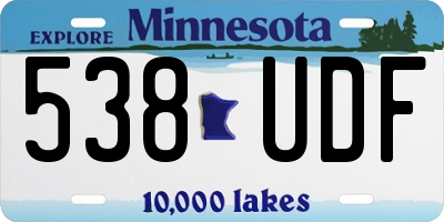 MN license plate 538UDF