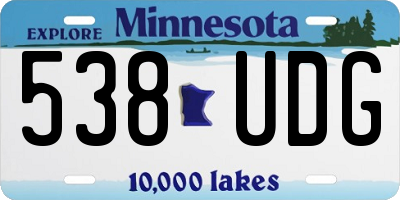 MN license plate 538UDG