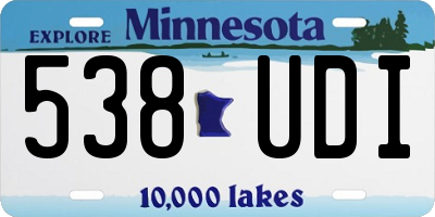 MN license plate 538UDI