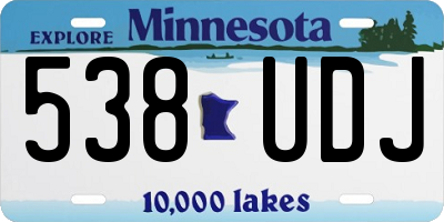 MN license plate 538UDJ