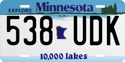 MN license plate 538UDK