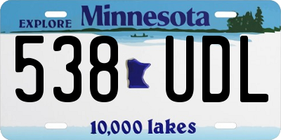 MN license plate 538UDL