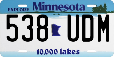MN license plate 538UDM