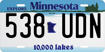 MN license plate 538UDN