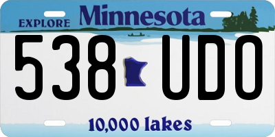 MN license plate 538UDO