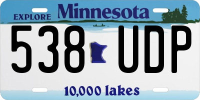 MN license plate 538UDP