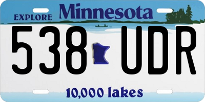 MN license plate 538UDR