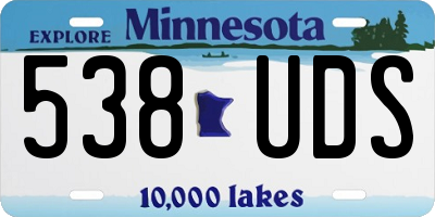 MN license plate 538UDS