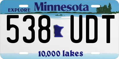 MN license plate 538UDT