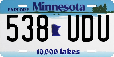 MN license plate 538UDU