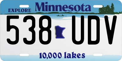 MN license plate 538UDV