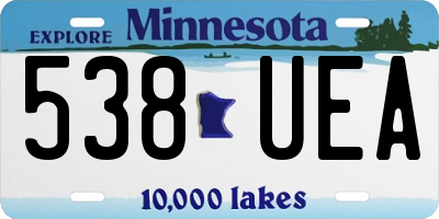 MN license plate 538UEA