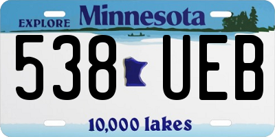 MN license plate 538UEB