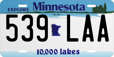 MN license plate 539LAA