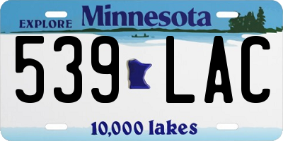 MN license plate 539LAC