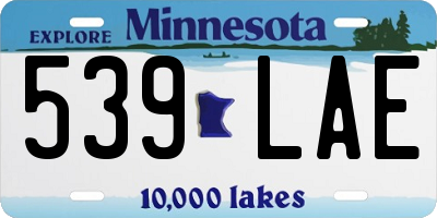 MN license plate 539LAE